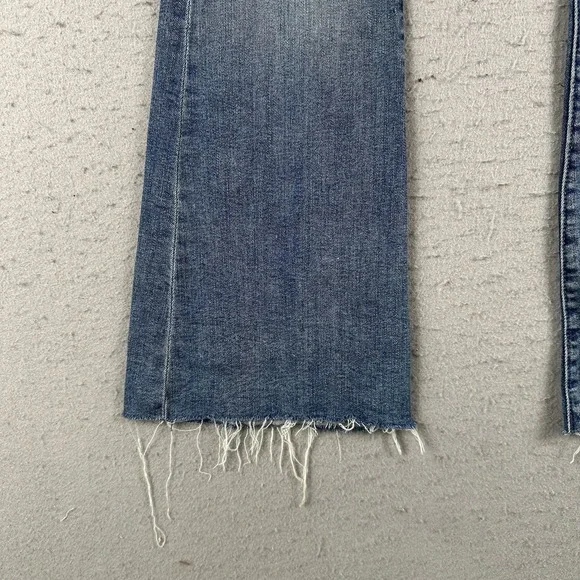 Mother The Weekender Fray Jeans Women's 24 Blue Denim Mid Rise Flare - Picture 7 of 16